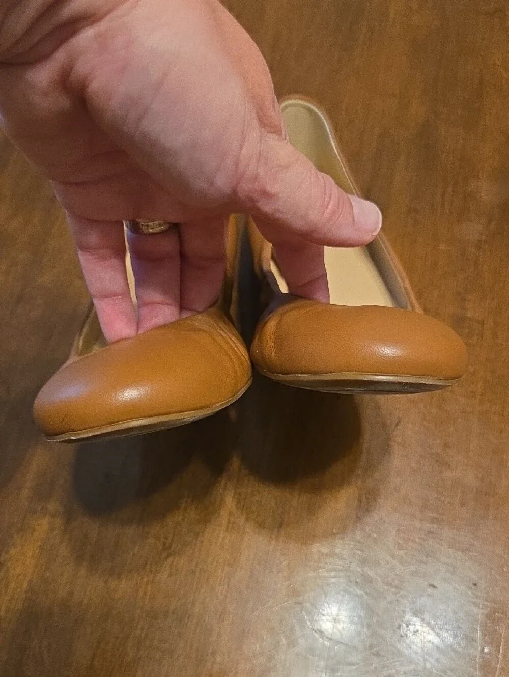 J. Crew Women's Leather Ballet Flats in Cognac